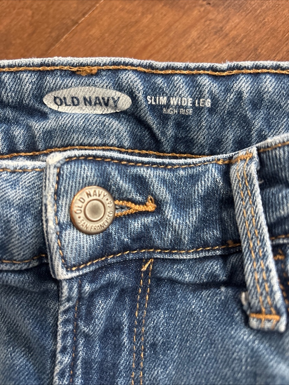Old Navy High-Waisted Slim Wide-Leg Jeans Womens 8 552771 Cropped 25" Inseam - Picture 9 of 13